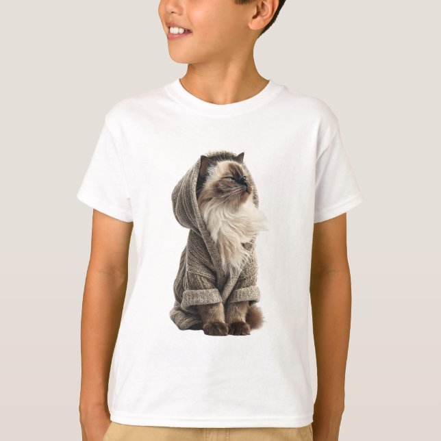 Hooded Sweater Cat Illustration Kids (Front)