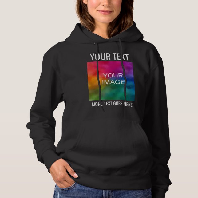 Hooded Sweatshirt For Her Add Image Logo Template (Front)