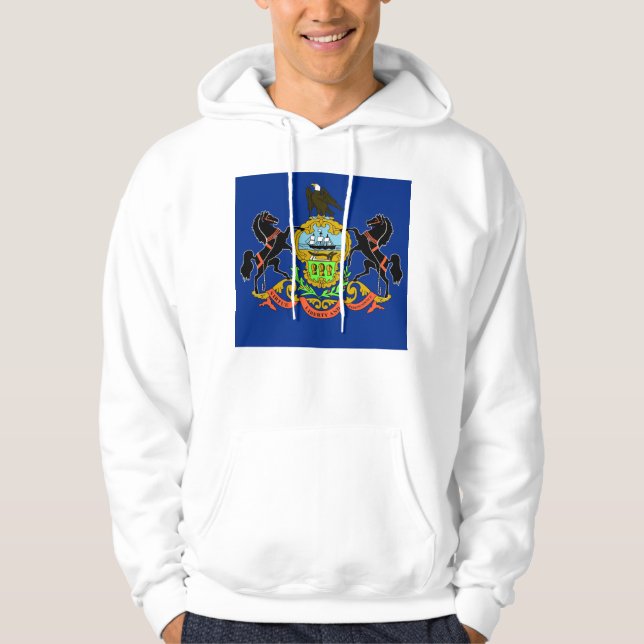 Hooded Sweatshirt with american flag (Front)