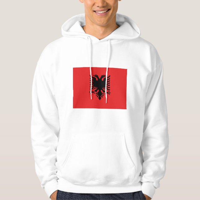 Hooded Sweatshirt with Flag of Albania (Front)