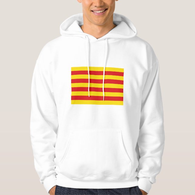 Hooded Sweatshirt with Flag of Catalonia (Front)