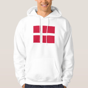 Hooded Sweatshirt with Flag of Denmark