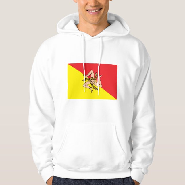 Hooded Sweatshirt with Flag of Florence, Italy (Front)