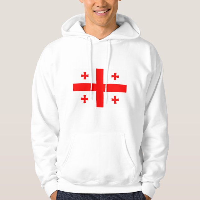 Hooded Sweatshirt with Flag of Georgia (Front)