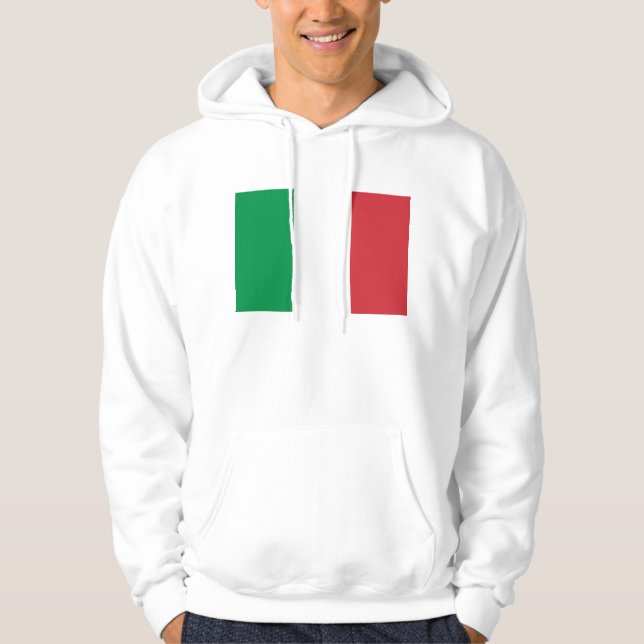 Hooded Sweatshirt with Flag of Italy (Front)