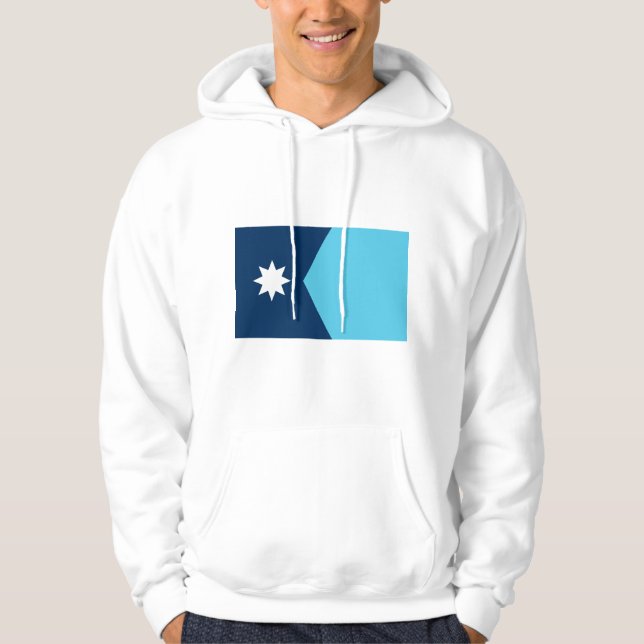 Hooded Sweatshirt with Flag of Minnesota, USA (Front)