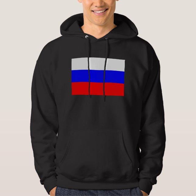 Hooded Sweatshirt with Flag of Russia (Front)