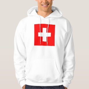Hooded Sweatshirt with Flag of Switzerland