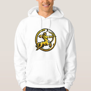 Hooded Sweatshirt with Sagittarius symbol