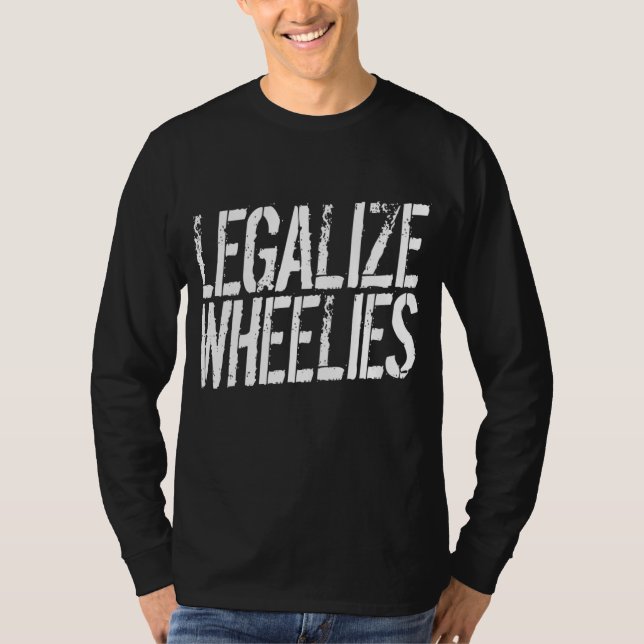 Hoodie Stunt Wheelie Motorbike Bike Gift or Treat T-Shirt (Front)