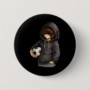 Hoodie Style Rock On Soccer Footll 6 Cm Round Badge