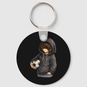 Hoodie Style Rock On Soccer Footll  Key Ring