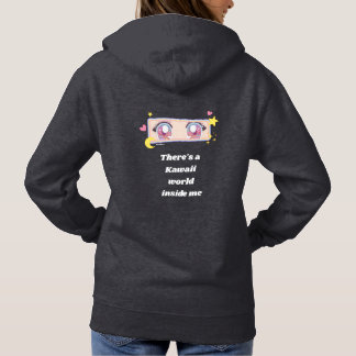 Hoodie with print " kawaii world inside me"