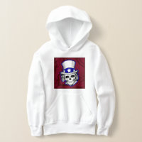 Hoodies Sweatshirts - Tattoo Skull Wearing Hat