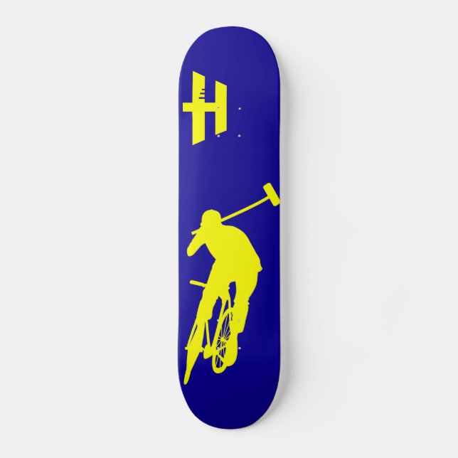 Hoodman "Polo" Blue Yellow Skateboard (Front)