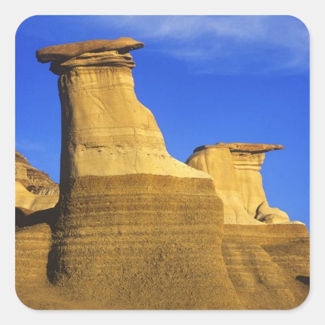 Hoodoos at Drumheller Alberta, Canada 2 Square Sticker (Front)