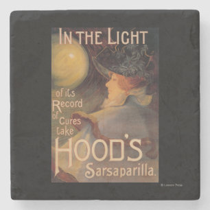 Hood's Sarsaparilla Promotional Poster Stone Coaster