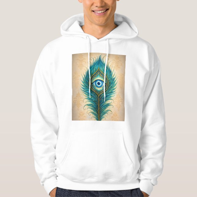 Hoody with Peacocks feather design (Front)