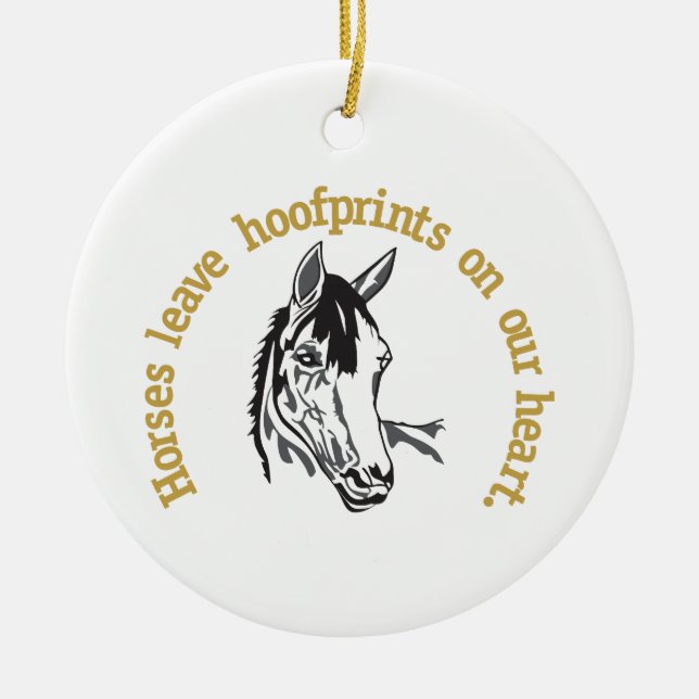 Hoofprints On Our Hearts Ceramic Tree Decoration (Front)