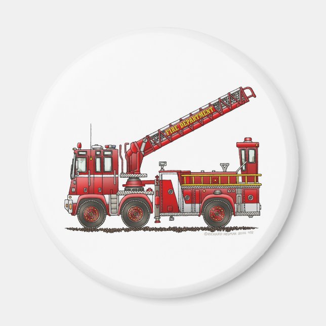 Hook and Ladder Fire Truck Magnet (Front)