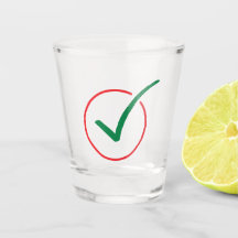 Hook & Check Mark Shot Glass – Bold Vector Design
