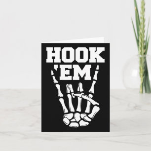 Hook em Skeleton Horns Halloween 2  Card