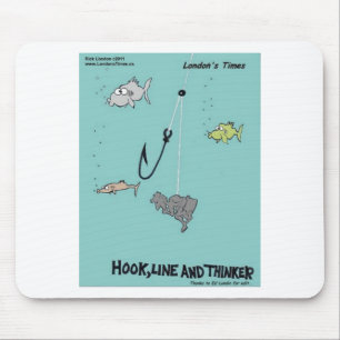 Hook Line & Thinker Funny Gifts Tees & Cards Mouse Pad
