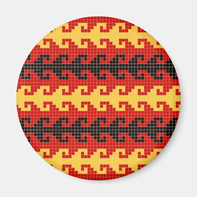 "Hook" magnet - red/yellow/black (Front)
