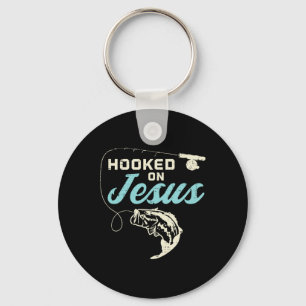 Hook On Jesus Byss Fishing Christian Religious God Key Ring