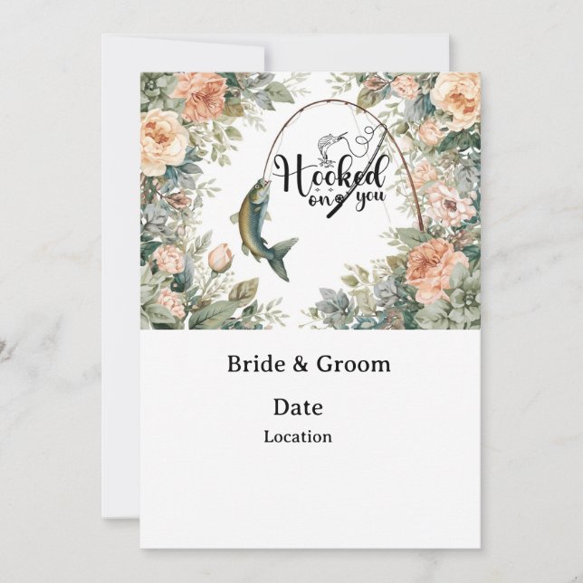 Hook on you for fishing Wedding save the date Invitation (Front)