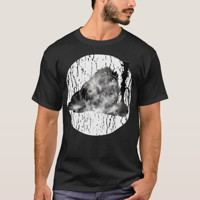 Hookah Lion riding arabian  T-Shirt (Front)