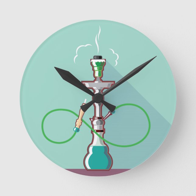 Hookah vector art round clock (Front)