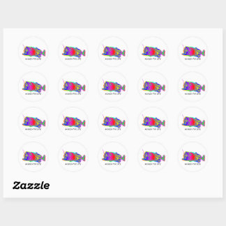 HOOKED FOR LIFE Multi-Colour Classic Round Sticker