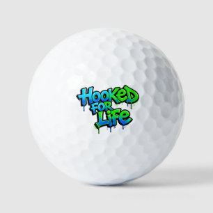 Hooked For Life Rainbow Graffiti Golf Balls