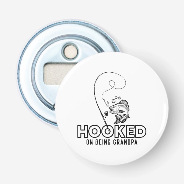 Hooked On Being A Grandpa Bottle Opener (Front)