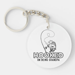 Hooked On Being A Grandpa Key Ring
