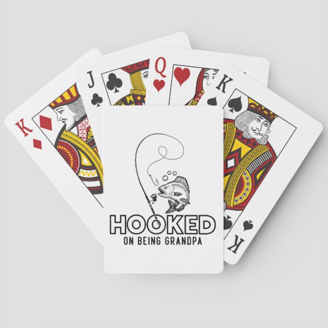 Hooked On Being A Grandpa Playing Cards (Back)