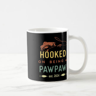 Hooked On Being A Pawpaw Est 2024 First Time Grand Coffee Mug