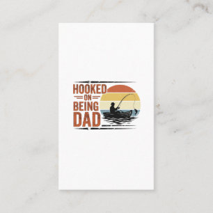 Hooked On Being Dad Vintage Fishing Shirt Design_1 Business Card