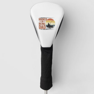 Hooked On Being Dad Vintage Fishing Shirt Design_1 Golf Head Cover