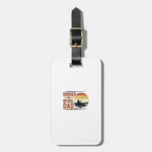 Hooked On Being Dad Vintage Fishing Shirt Design_1 Luggage Tag