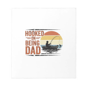 Hooked On Being Dad Vintage Fishing Shirt Design_1 Notepad