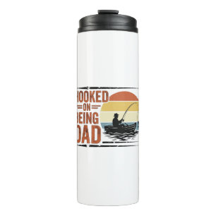 Hooked On Being Dad Vintage Fishing Shirt Design_1 Thermal Tumbler