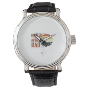 Hooked On Being Dad Vintage Fishing Shirt Design_1 Watch
