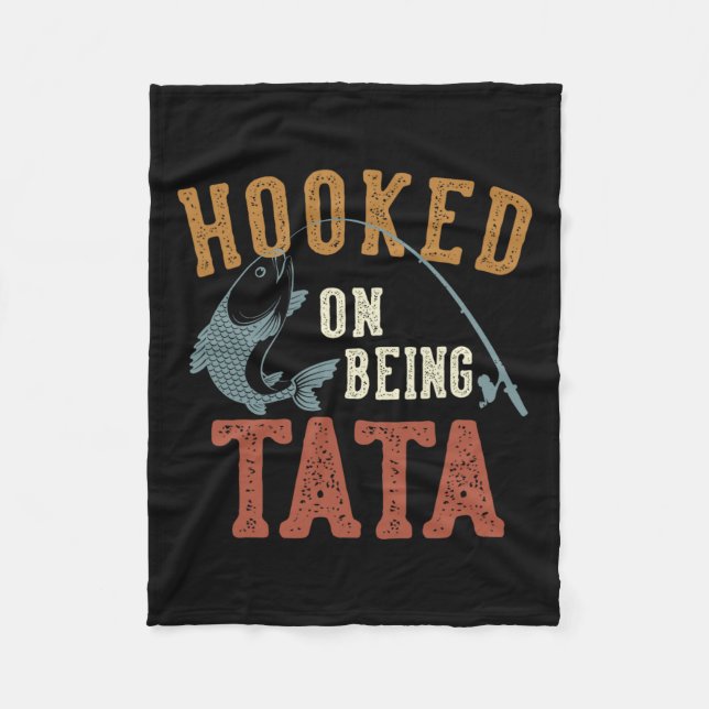 Hooked On Being Father's Day Fishing  Fleece Blanket (Front)