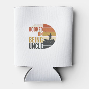 Hooked On Being Uncle Fishing Vintage Graphic_1 Can Cooler