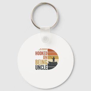 Hooked On Being Uncle Fishing Vintage Graphic_1 Key Ring