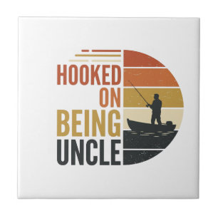 Hooked On Being Uncle Fishing Vintage Graphic_1 Tile