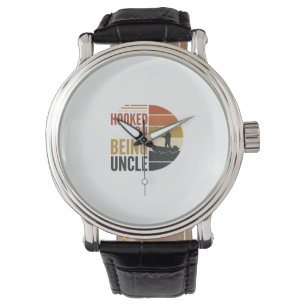 Hooked On Being Uncle Fishing Vintage Graphic_1 Watch