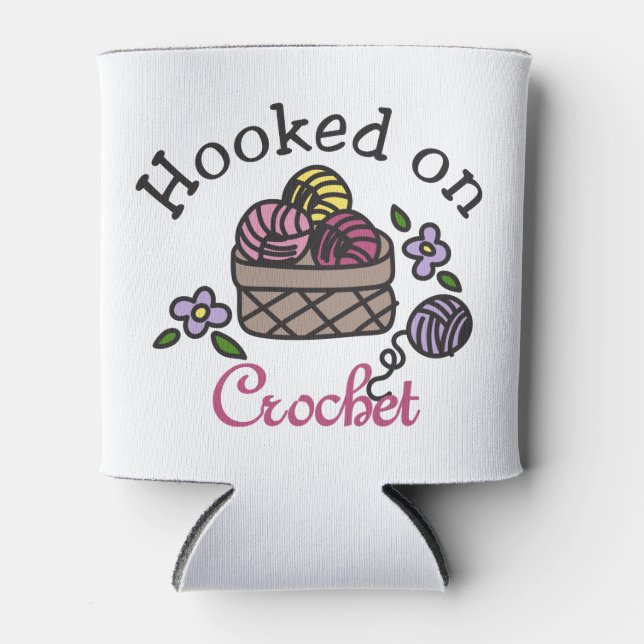Hooked On Crochet Can Cooler (Front)
